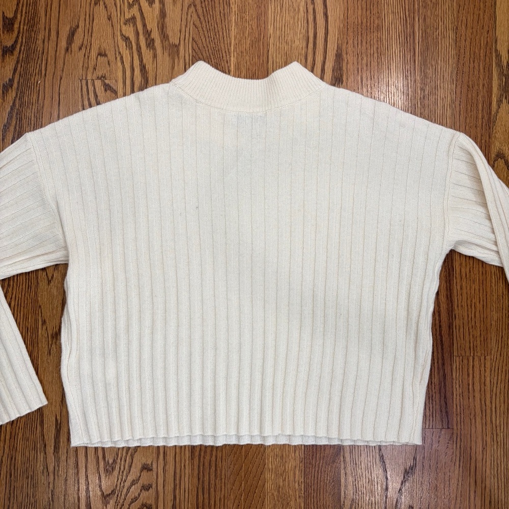 NWT Madewell Ivory Ribbed Sweater - Picture 2 of 8
